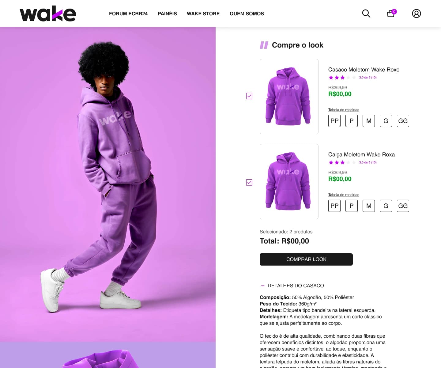 PDP Compre o Look - Imagem do projeto Wake