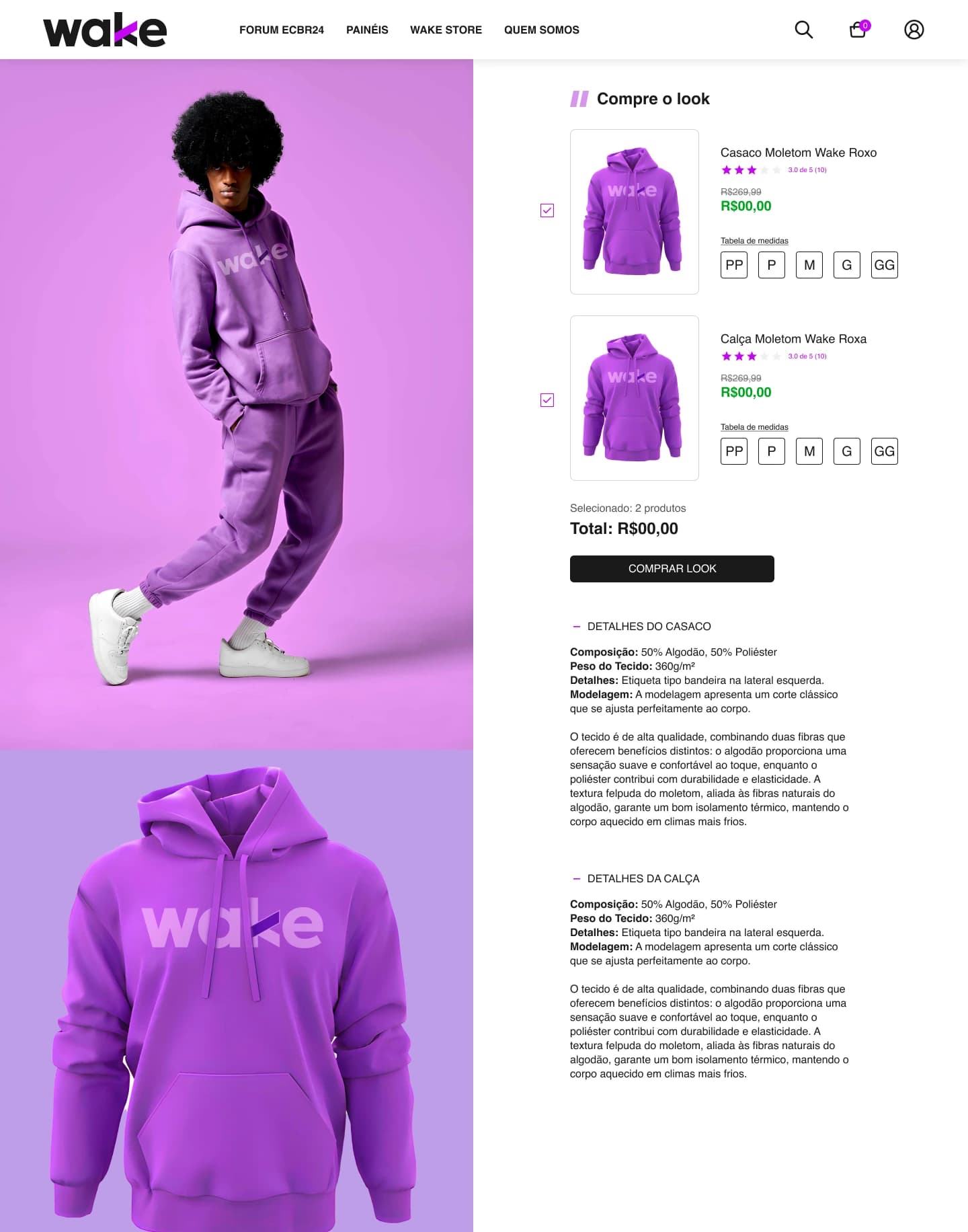 PDP Compre o Look - Imagem do projeto Wake