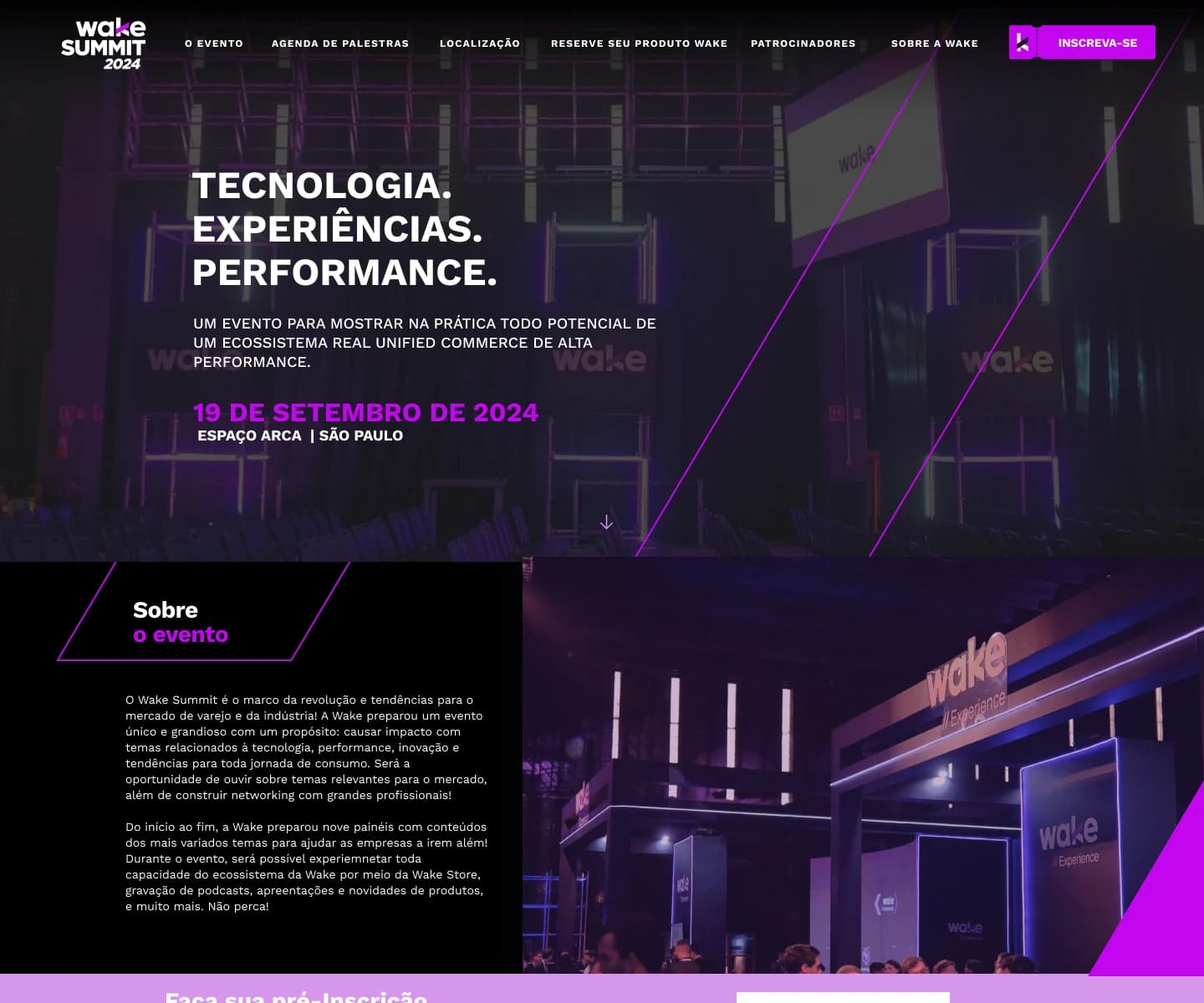 Landing Page Wake Summit2024 - Imagem do projeto Wake