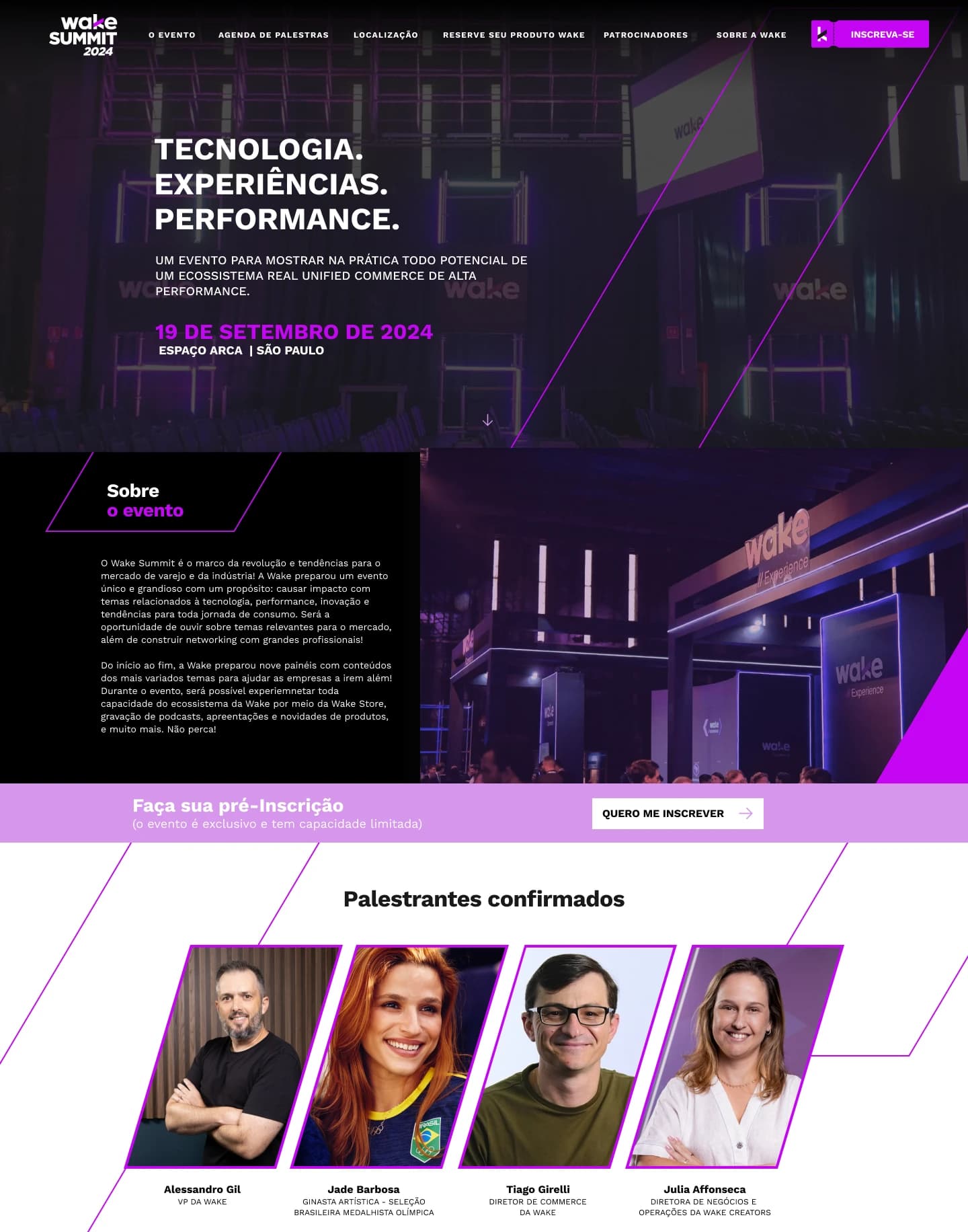 Landing Page Wake Summit2024 - Imagem do projeto Wake